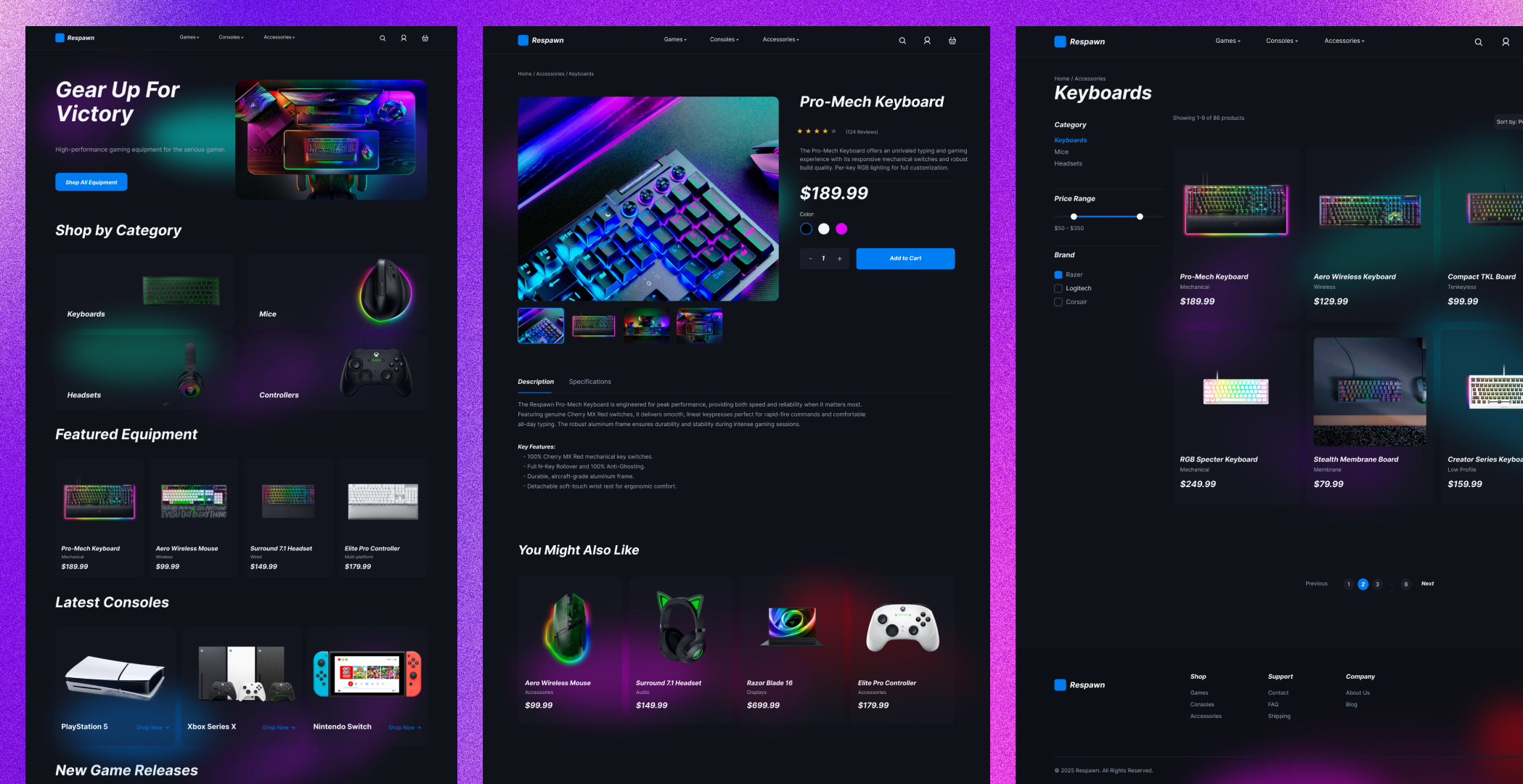 Respawn Store Project Mockup